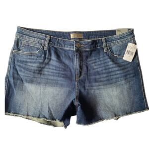 NWT Womens KUT FROM THE KLOTH Dark Blue Stretch Denim Jean Shorts, size 18